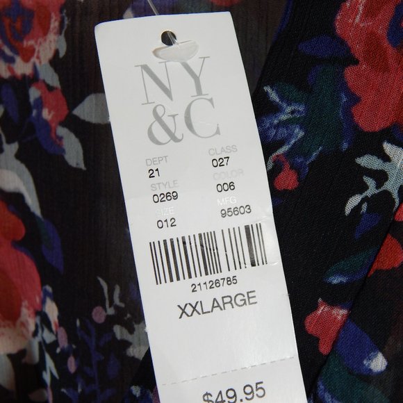 New York & Company Sheer Floral Print Blouse - Picture 4 of 9